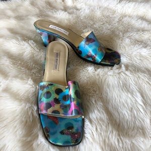 SOLD Holographic Slide Heels Size 7